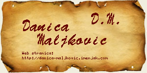 Danica Maljković vizit kartica